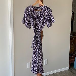 Who What Wear Polka Dot Wrap Dress XS